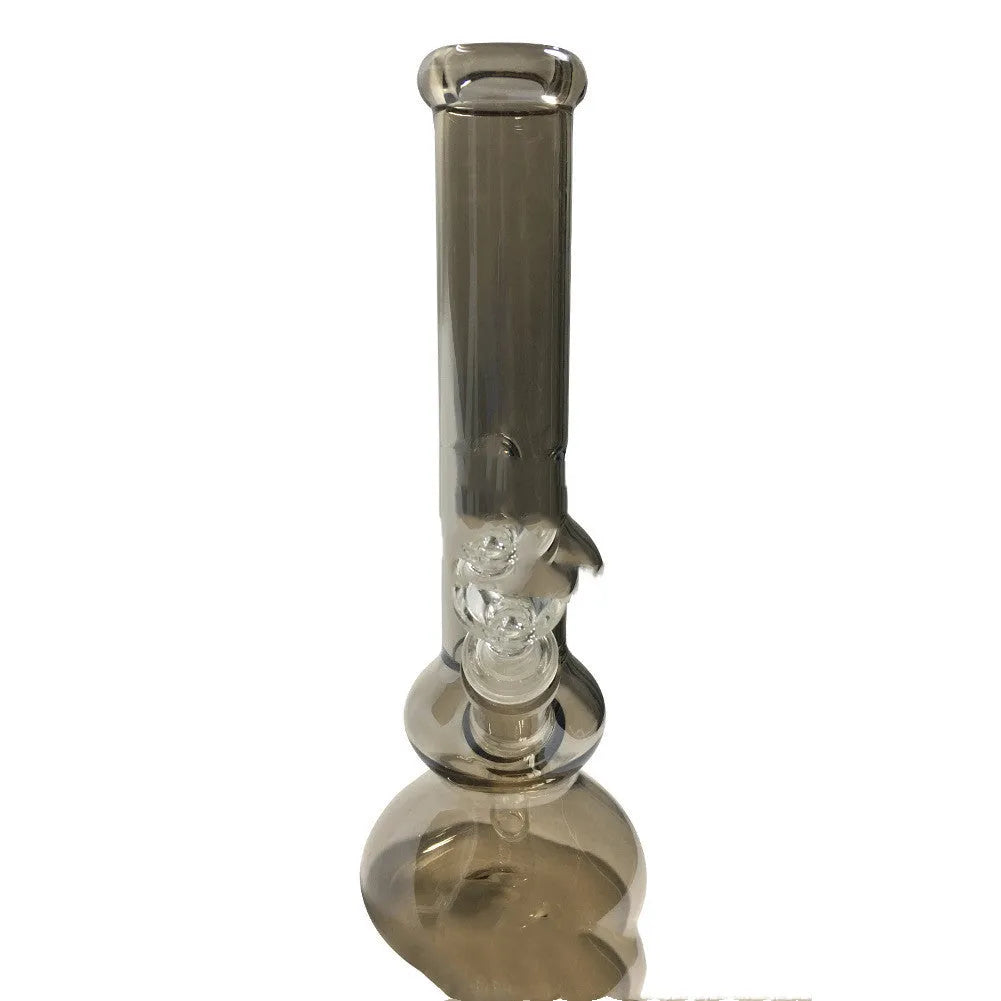 Pure colour glass American style tabletop vase decoration on a wooden surface.