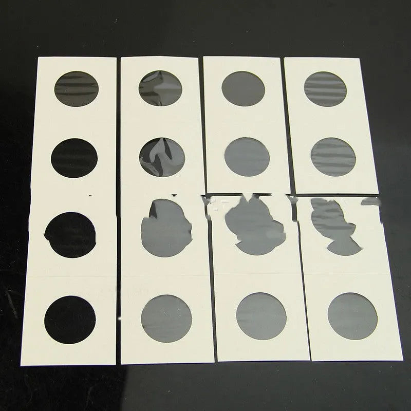 White paper coin protector set of 50 pieces in transparent OPP bag for collection storage