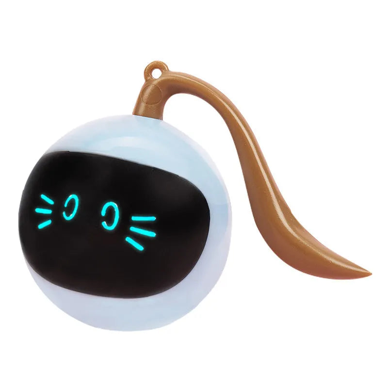 Pet Smart Interactive Colorful LED Rotating Ball for cats, ABS PVC, 48mm ball diameter, black