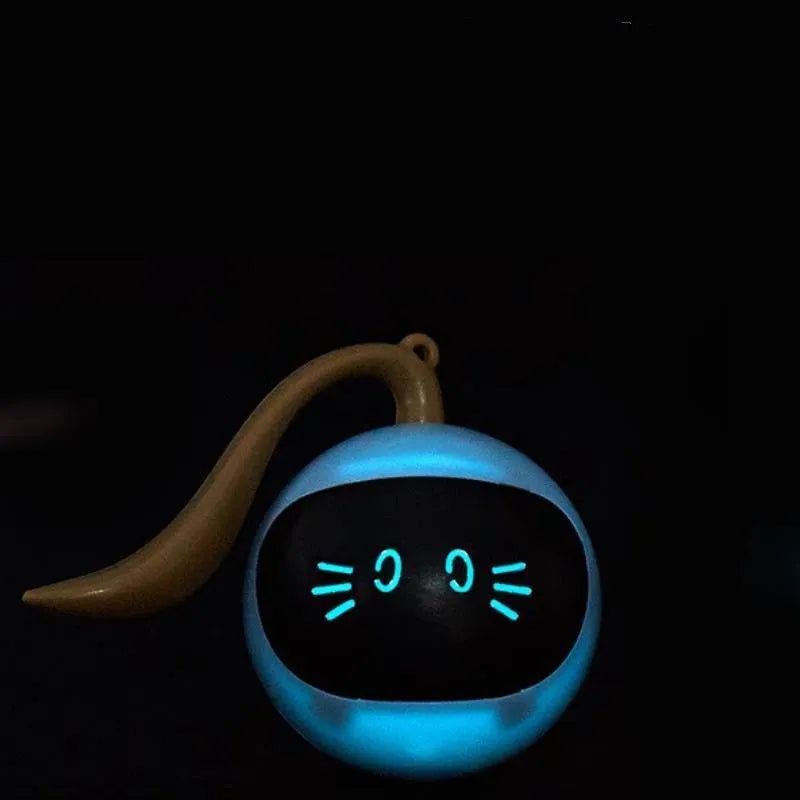 Pet Smart Interactive Colorful LED Rotating Ball for cats, ABS PVC, 48mm ball diameter, black