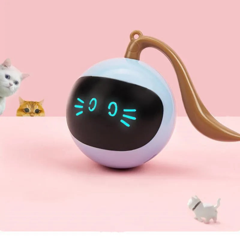 Pet Smart Interactive Colorful LED Rotating Ball for cats, ABS PVC, 48mm ball diameter, black