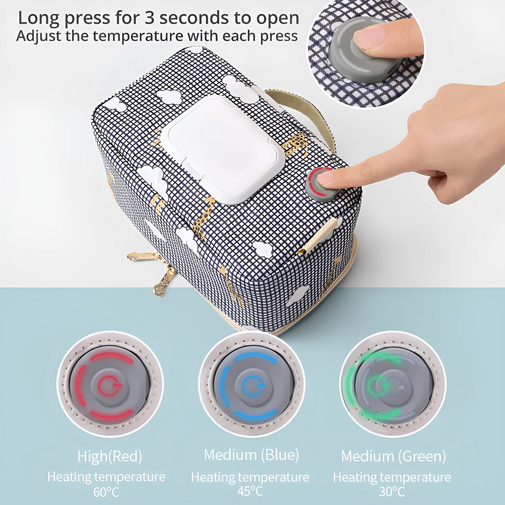 Sanmei Infant USB insulation plate for wet wipes in Giraffe, Green, and Pink colour options