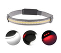 COB LED red light headlight 300 lumens warm white and red warning light portable ABS construction
