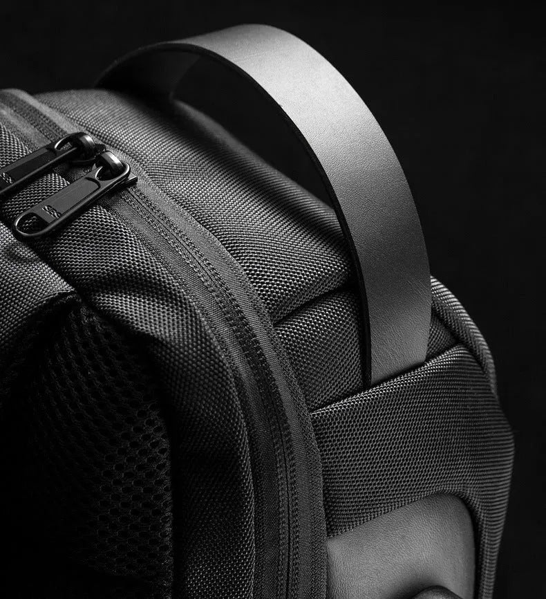Men's canvas chest shoulder bag in medium square vertical shape with zipper opening