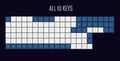 Blue and white laser engraving keycap set for non-mechanical keyboards, multiple layout options