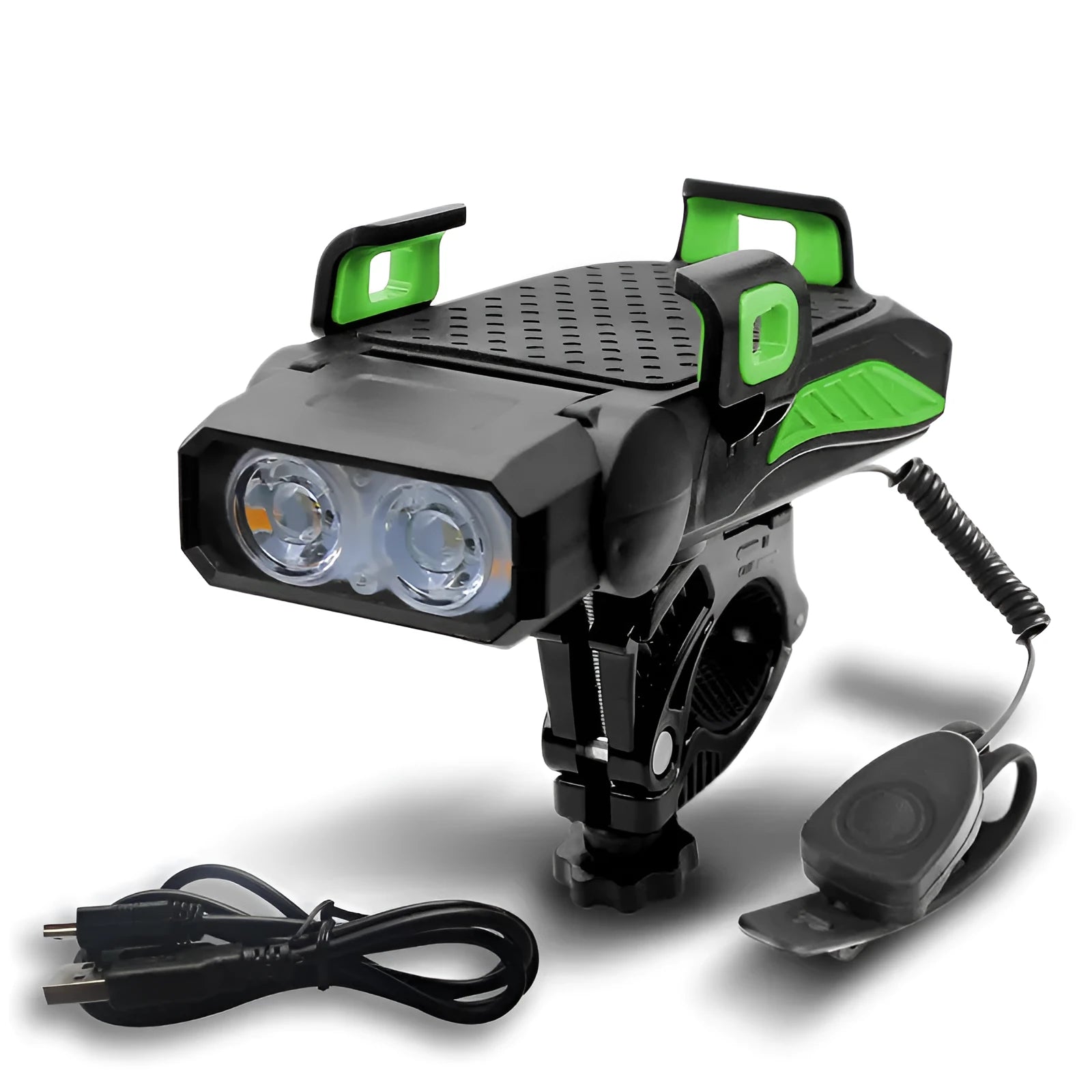 Rechargeable bicycle light for night cycling available in single or double lamp configurations
