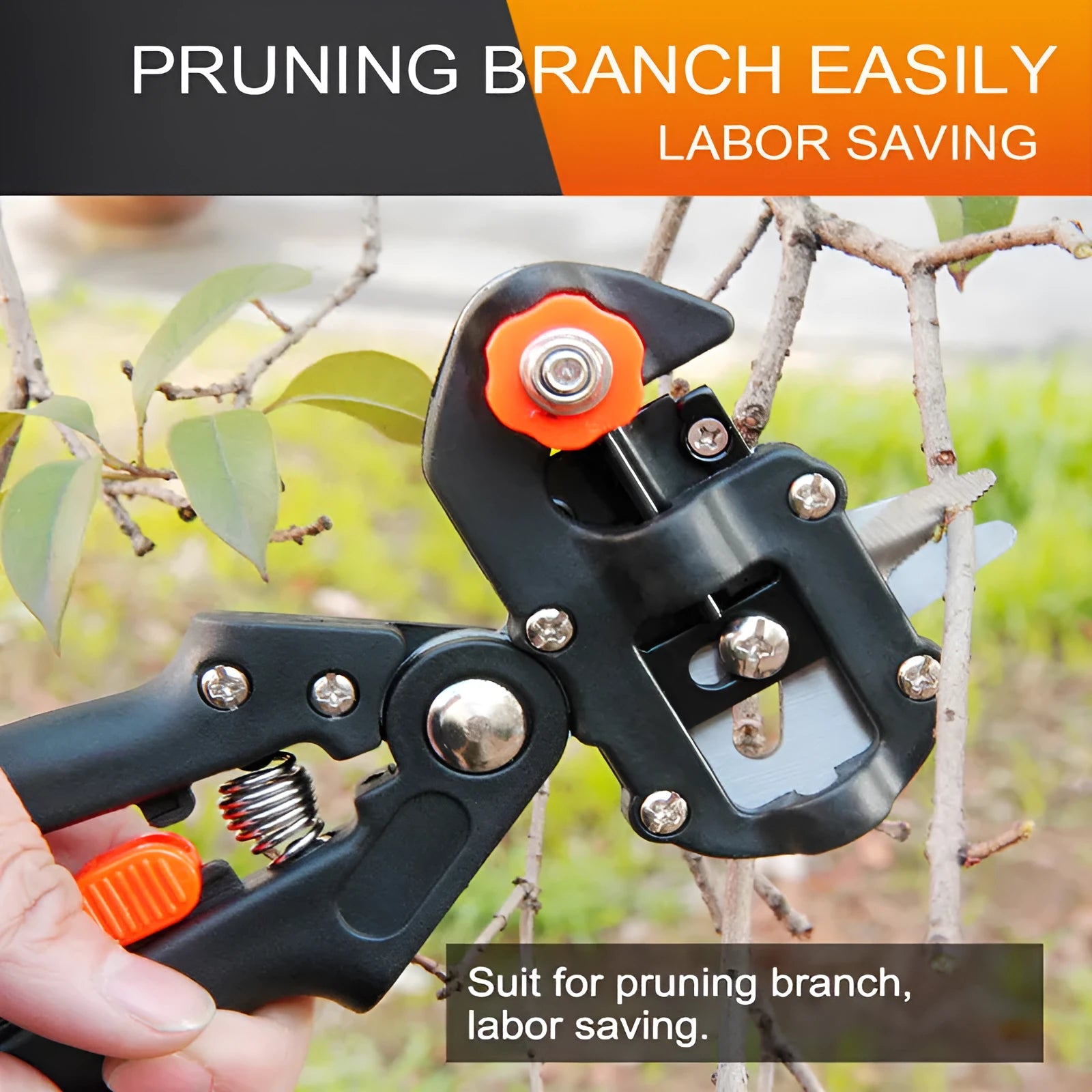 Alloy steel seedling grafting pliers with U-cut, V-cut, and Omega-cut blades for orchard tree pruning and grafting