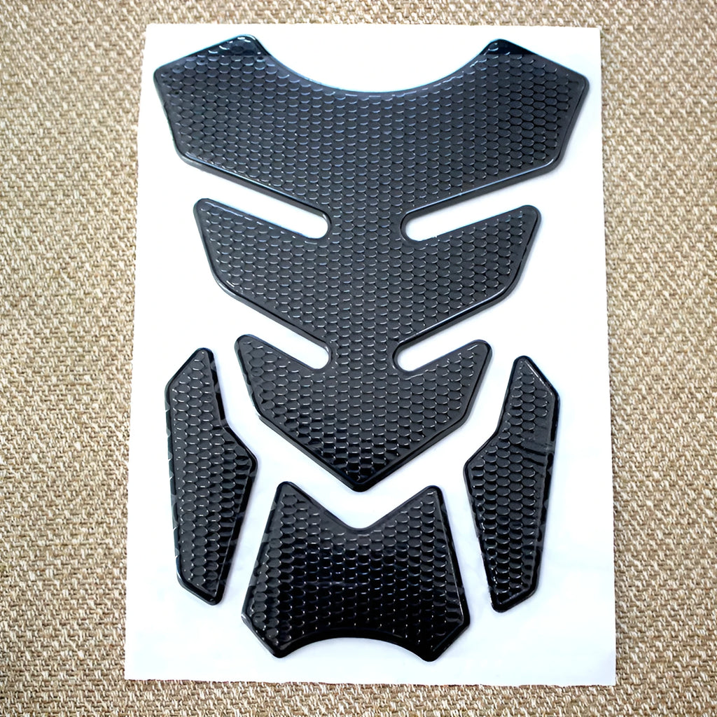 3D King Kong pattern PVC soft rubber fishbone car sticker for motorcycle fuel tank, 19x14cm, set of four with black edges