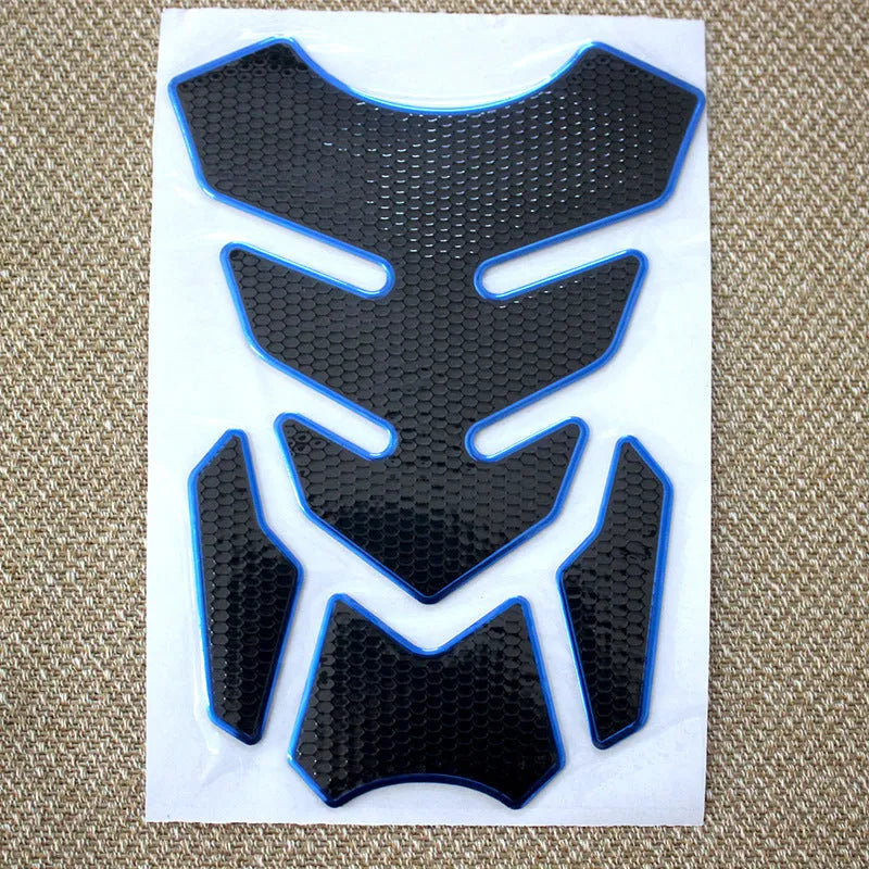3D King Kong pattern PVC soft rubber fishbone car sticker for motorcycle fuel tank, 19x14cm, set of four with black edges