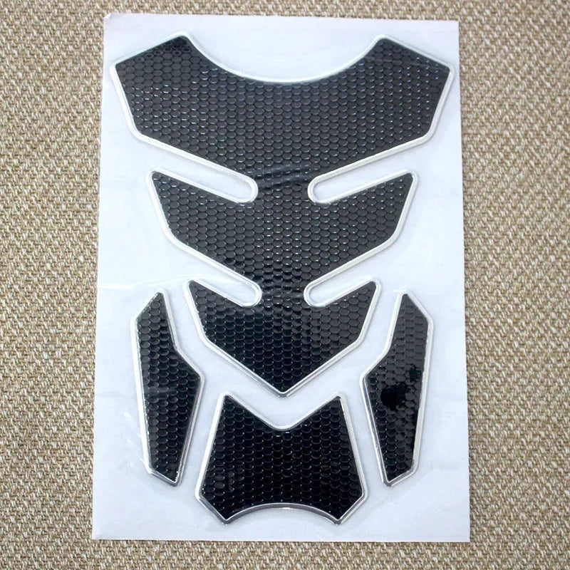 3D King Kong pattern PVC soft rubber fishbone car sticker for motorcycle fuel tank, 19x14cm, set of four with black edges