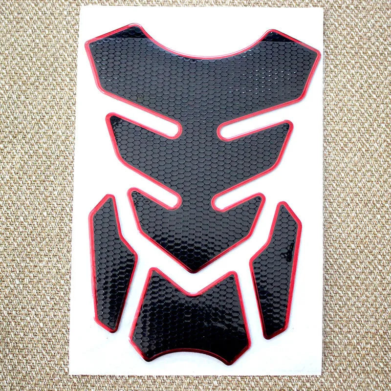 3D King Kong pattern PVC soft rubber fishbone car sticker for motorcycle fuel tank, 19x14cm, set of four with black edges