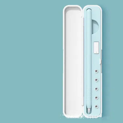 Hard protective case for Apple Pencil 1st and 2nd generation in choice of colours, showing interior compartments.