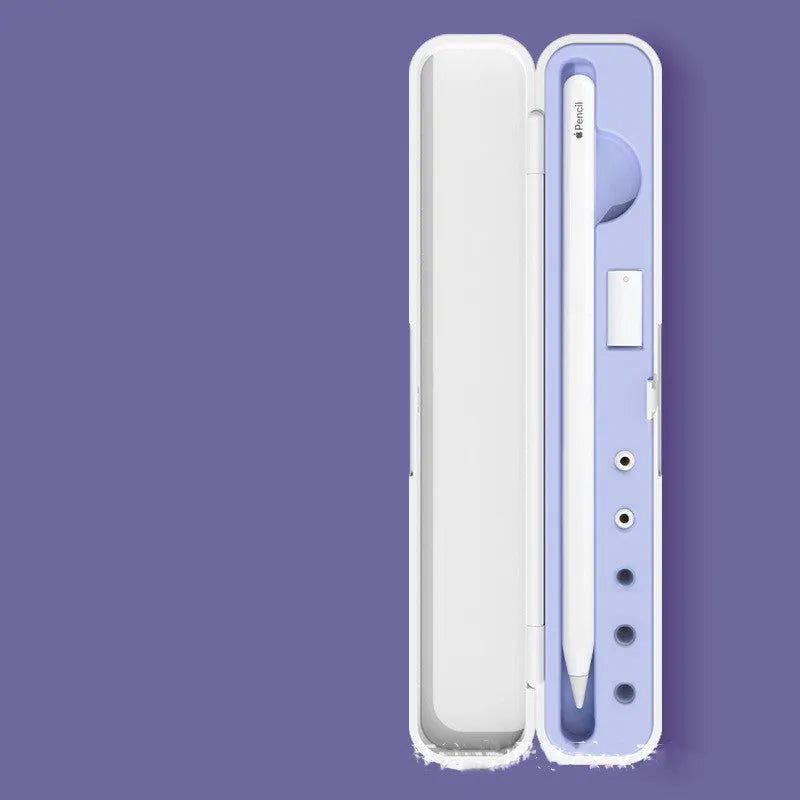 Hard protective case for Apple Pencil 1st and 2nd generation in choice of colours, showing interior compartments.