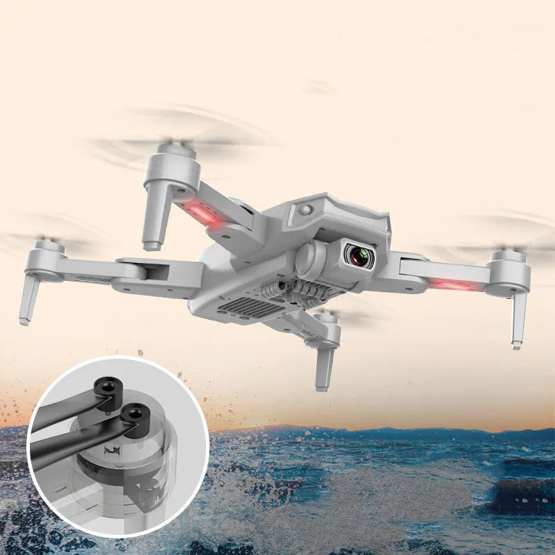 S608 PRO GPS dual camera quadcopter drone with brushless motor, 6K camera, and foldable orange body