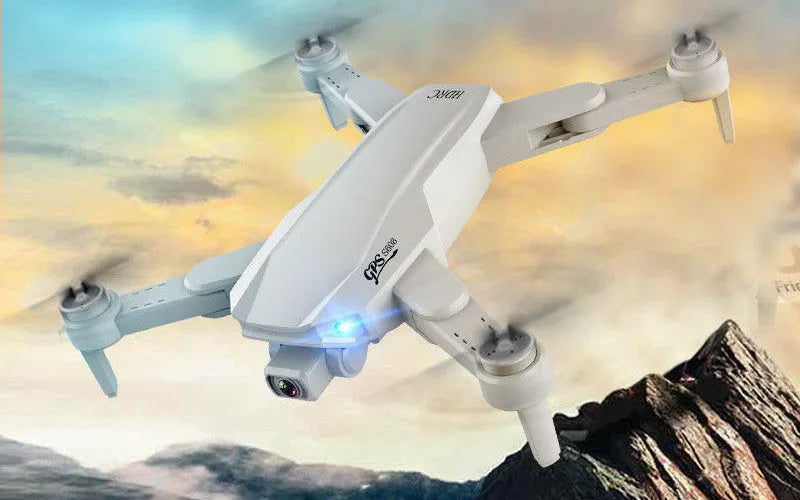 S608 PRO GPS dual camera quadcopter drone with brushless motor, 6K camera, and foldable orange body