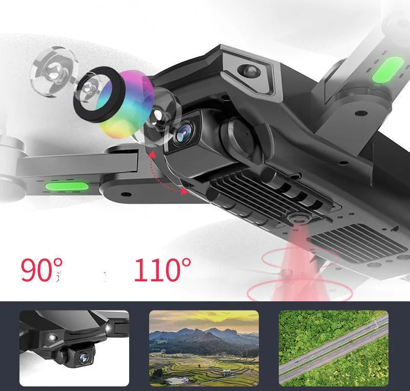S608 PRO GPS dual camera quadcopter drone with brushless motor, 6K camera, and foldable orange body