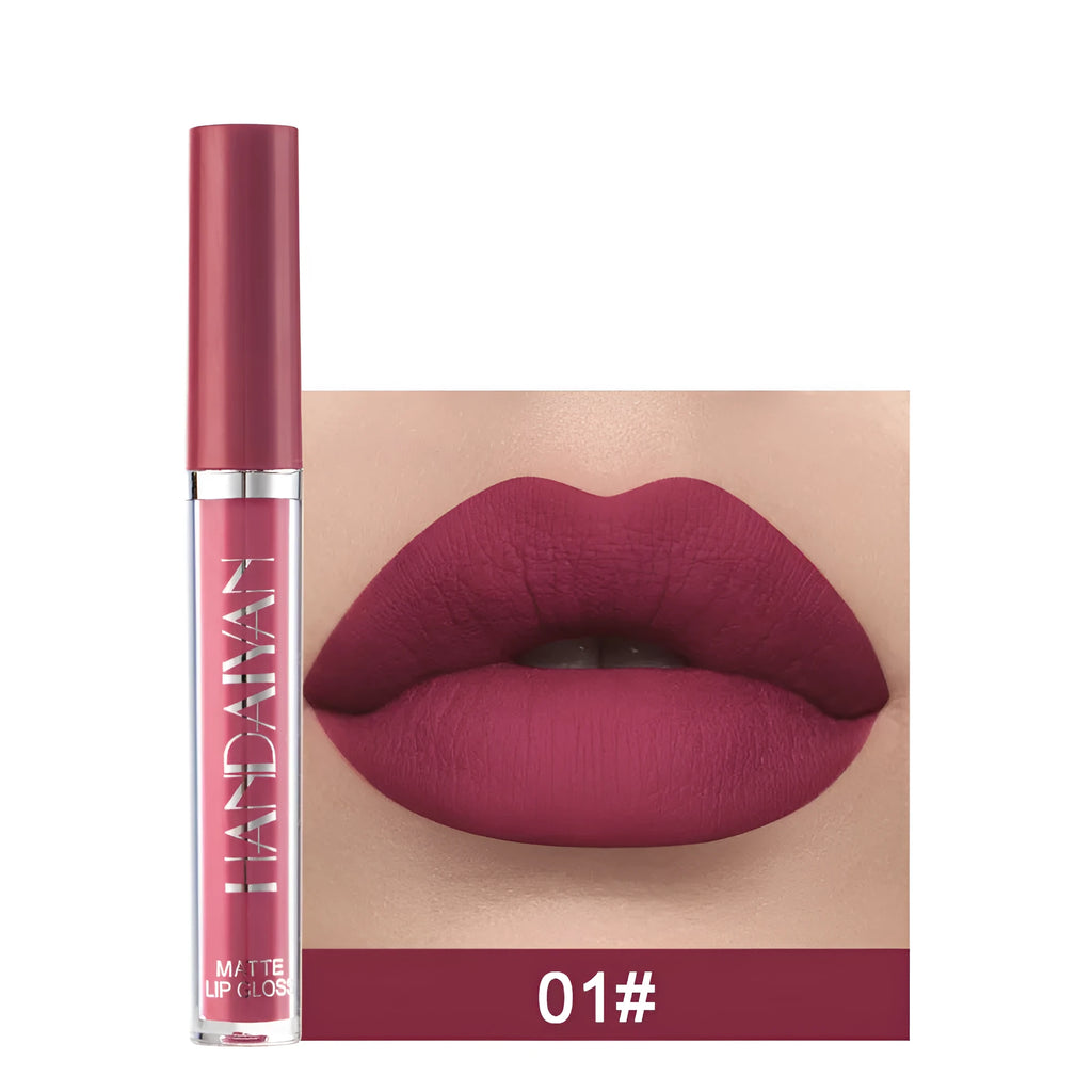 HANDAIYAN matte liquid lipstick tube showing 2.5ml net content, available in multiple colour styles.
