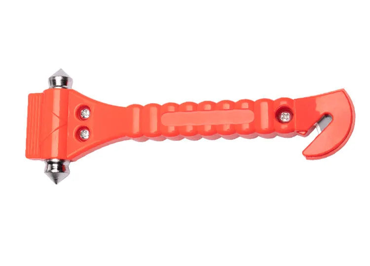 Red car life saving solid hammer emergency tool with window breaker and seatbelt cutter