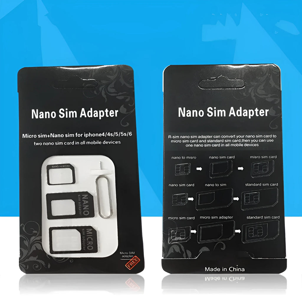 Black and white SIM card holder with four-in-one conversion card for mobile phone SIM storage