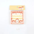 Kawaii Milk Strawberry memo pad with 100 paper sheets, 80x80mm square, berry-themed cover colours