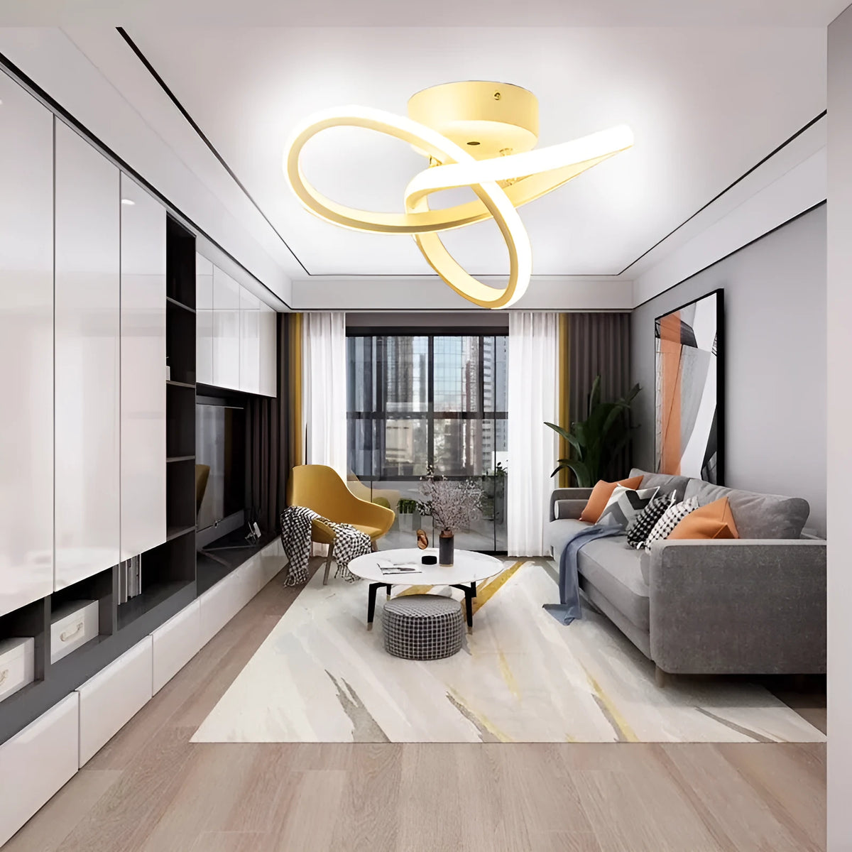 Aluminum ceiling light 280x210x60mm LED for corridor and entrance in black finish special-shaped shade
