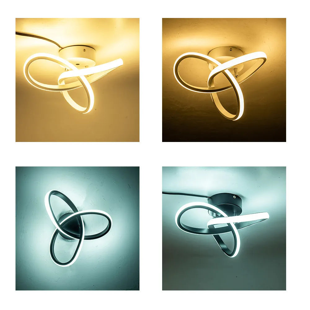 Aluminum ceiling light 280x210x60mm LED for corridor and entrance in black finish special-shaped shade