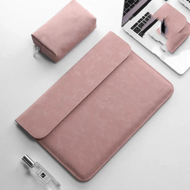 Notebook liner bag for Xiaomi Redmi laptop with micro-velvet matte finish in rose pink colour