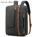 Nylon canvas laptop backpack with 20-35L capacity for 17.3-inch computer in grey colour