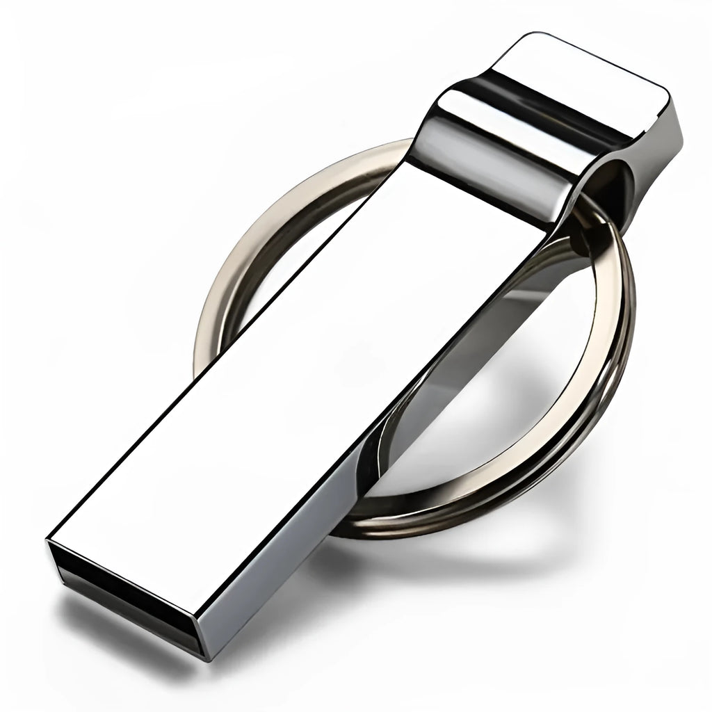 Silver 32GB USB 2.0 metal U Disk with necklace attachment and write protection switch