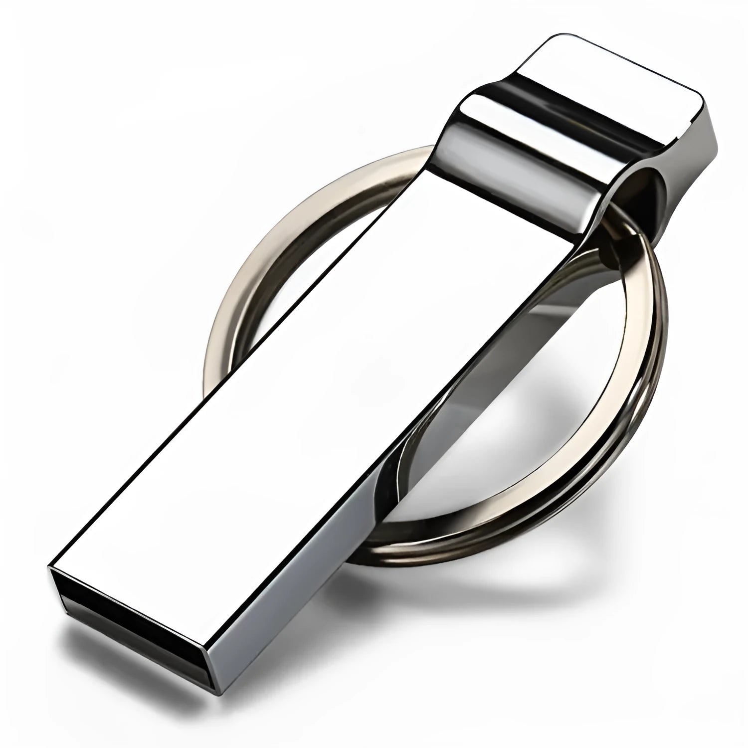 Silver 32GB USB 2.0 metal U Disk with necklace attachment and write protection switch