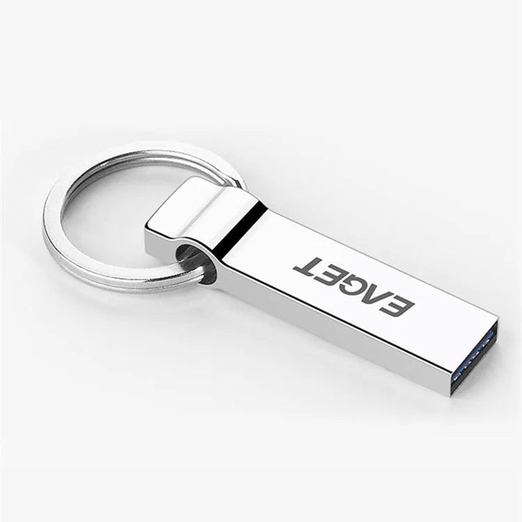 Silver 32GB USB 2.0 metal U Disk with necklace attachment and write protection switch