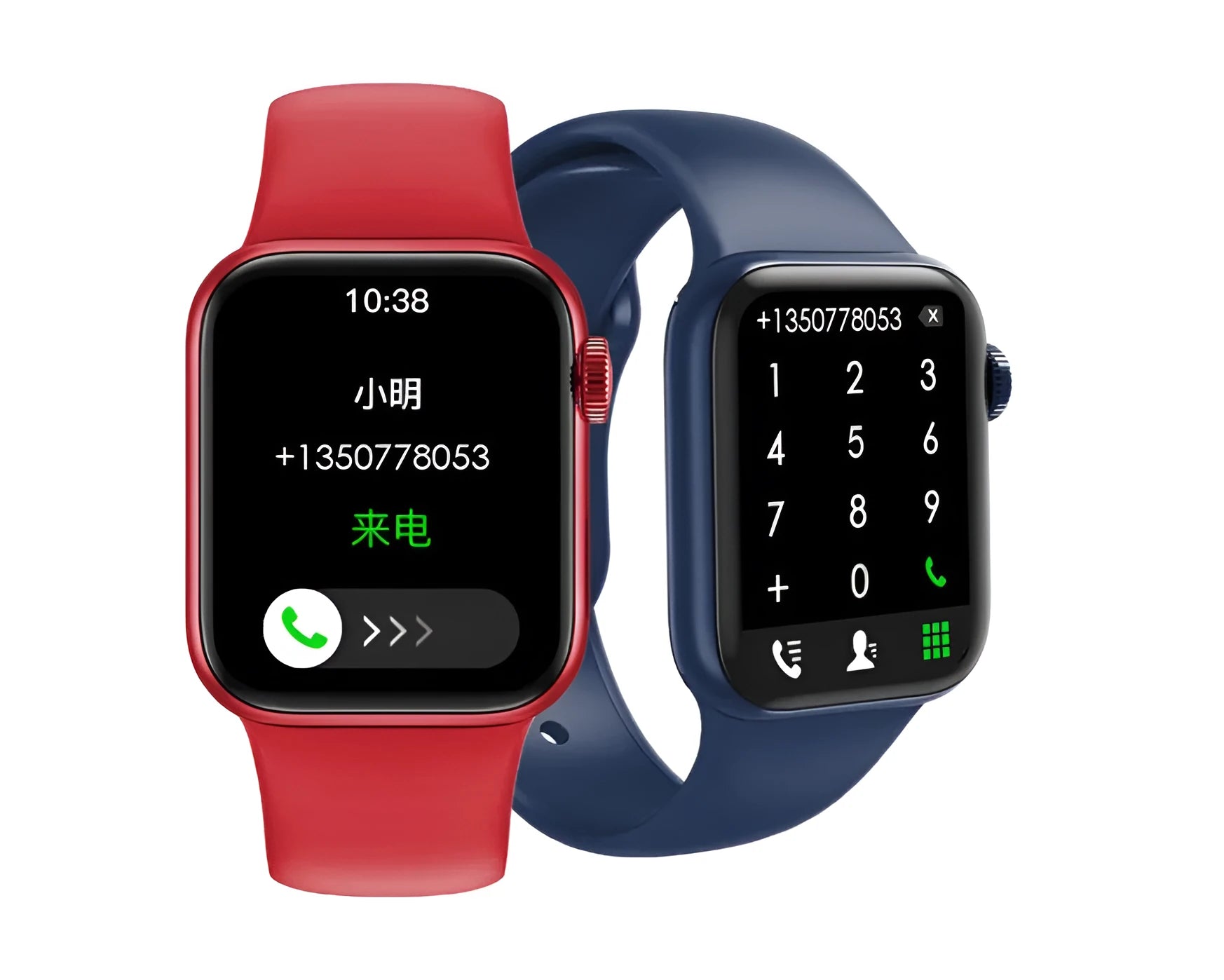 M16Plus smart watch in silver on wrist showing 1.8-inch touchscreen display