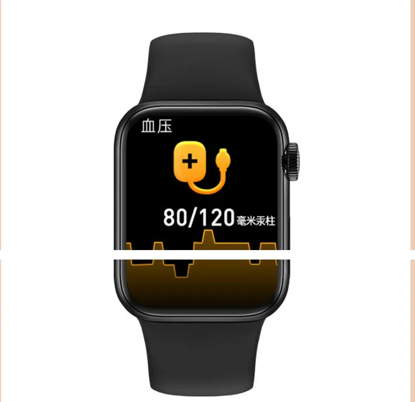 M16Plus smart watch in silver on wrist showing 1.8-inch touchscreen display