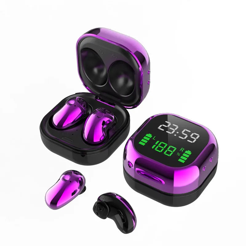 Digital Display Wireless Sports Bluetooth Headset S6 Plus with LED in Black colour variant