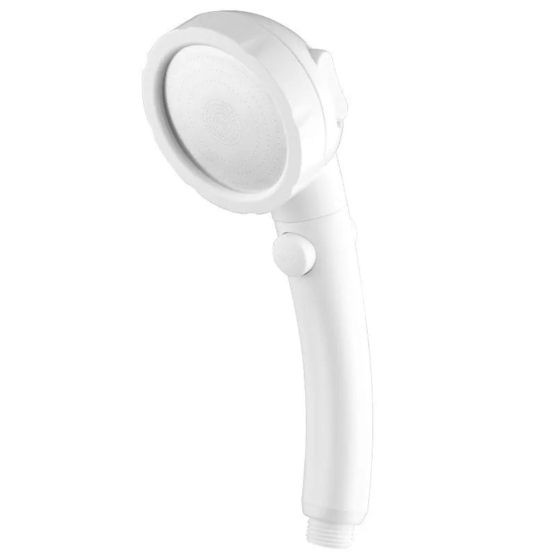 ABS handheld shower head with universal 4-point interface in blue, white, electroplated or UV finish