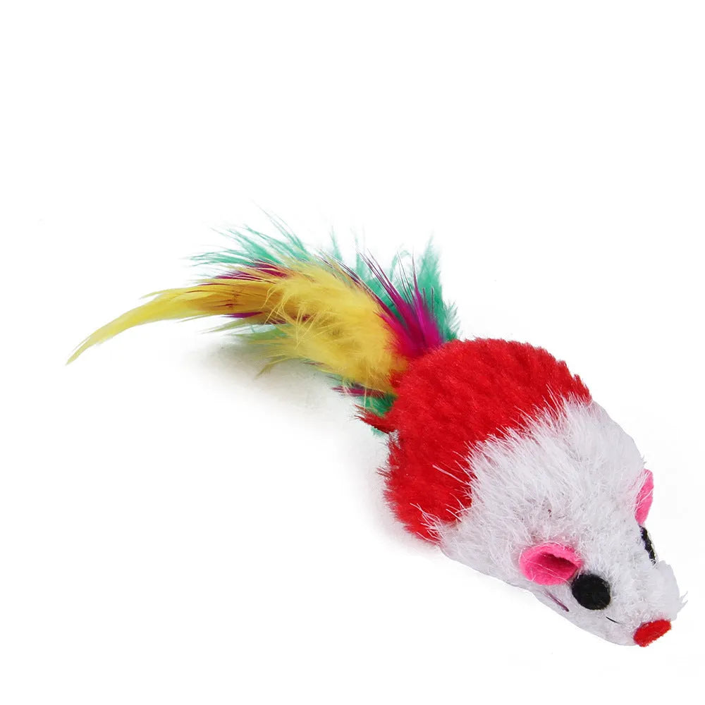 Cat stick toy set with PP metal plush and feather attachments in 21 24 or 26 piece options