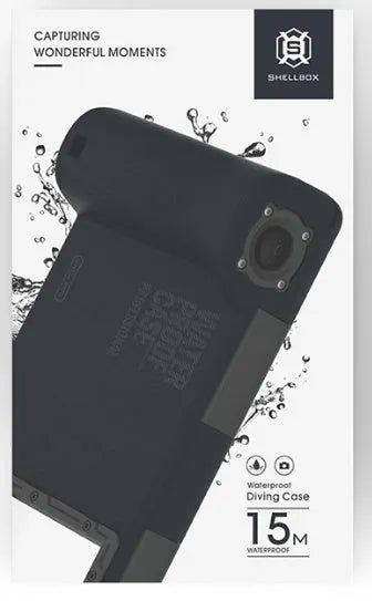 Orange universal waterproof phone case for iPhone and Samsung Galaxy models with clear touchscreen panel
