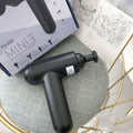 God Fascia Gun handheld percussion massager in black, red, or white colours with USB charging cable.
