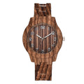 Wood grain retro design quartz watch with silicone strap in beige, brown, grey, red, or white colour options