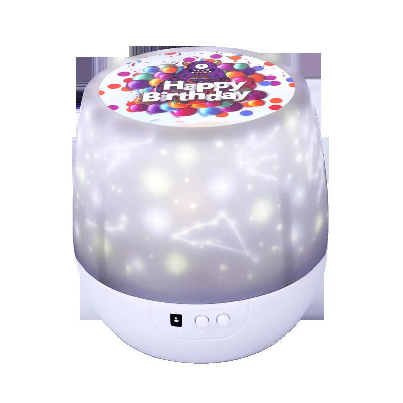 Starry sky projector with cosmic film sets showing constellation patterns on wall