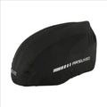 Reflective waterproof cycling helmet cover in black on a cycling helmet, uniform one size, polyester brazing material