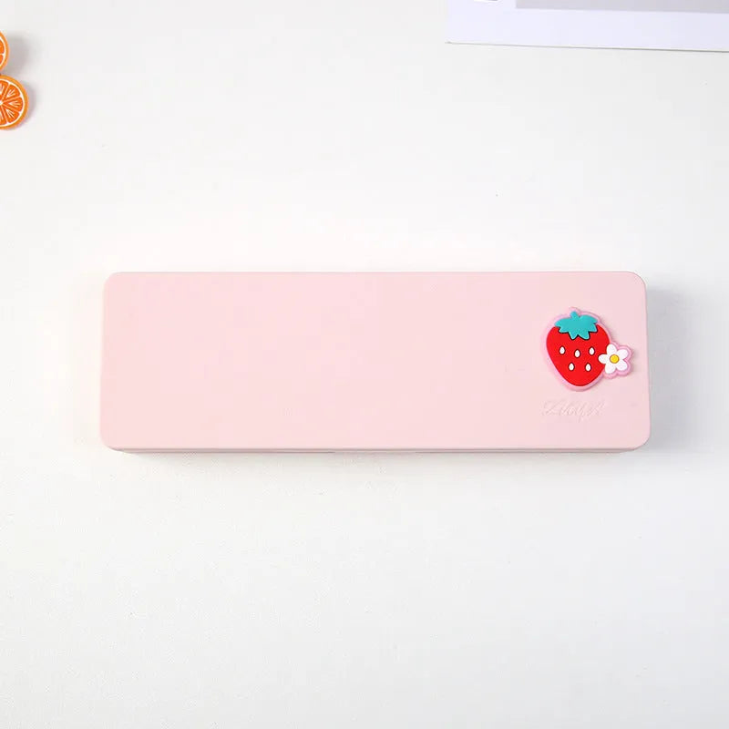 Korean candy colour cartoon PVC pencil case in style option A, waterproof and dirt-resistant design