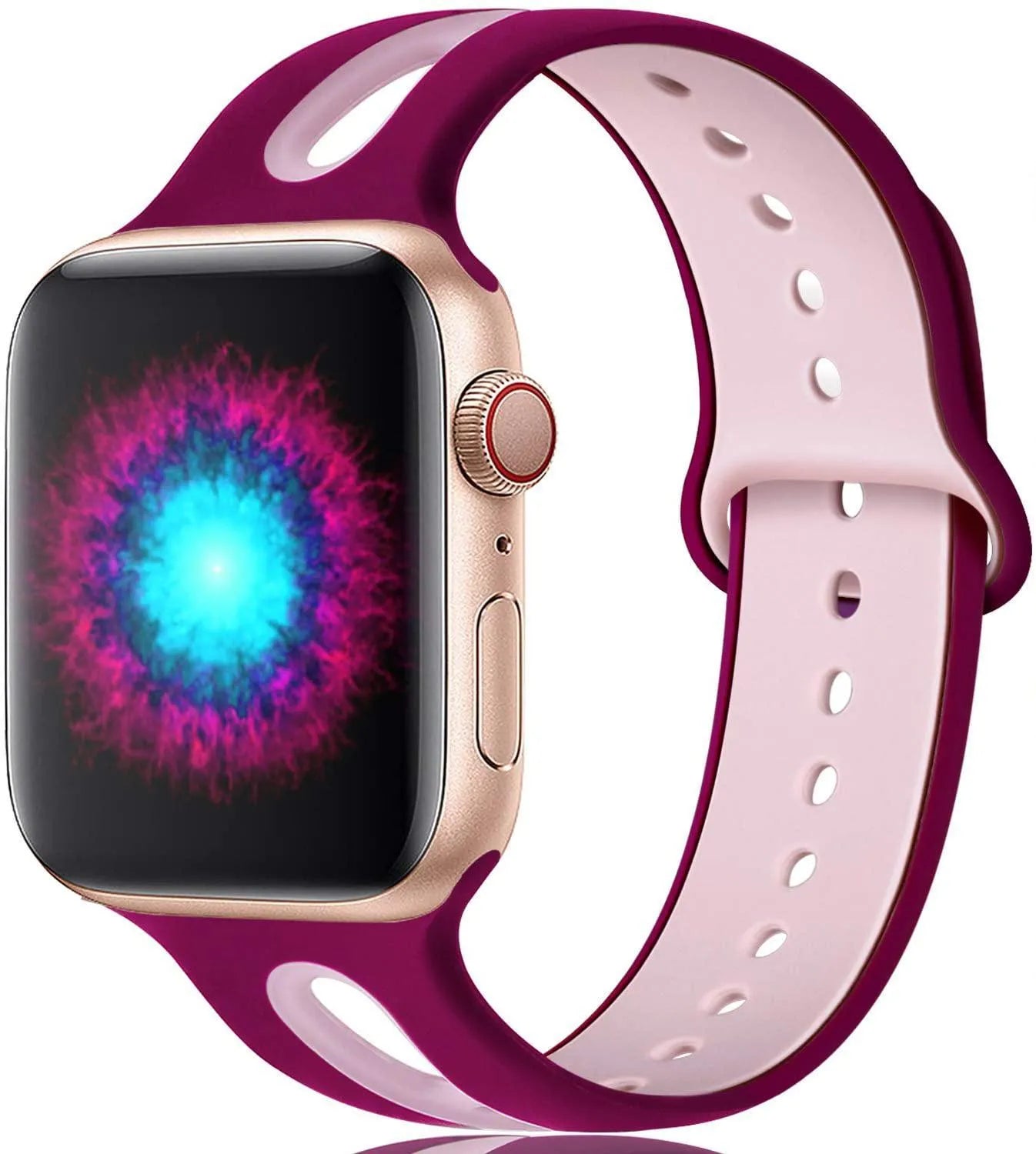 Silicone Apple Watch replacement strap in multiple colours for 38mm and 42mm models