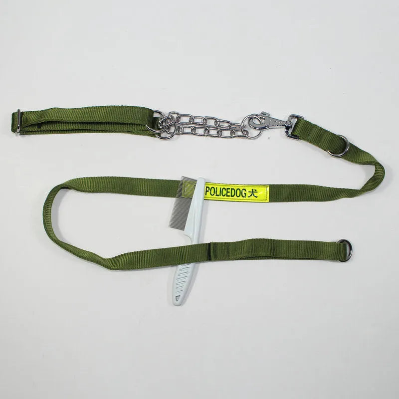 Reflective PP dog training traction rope in black and green colour options for large dog control