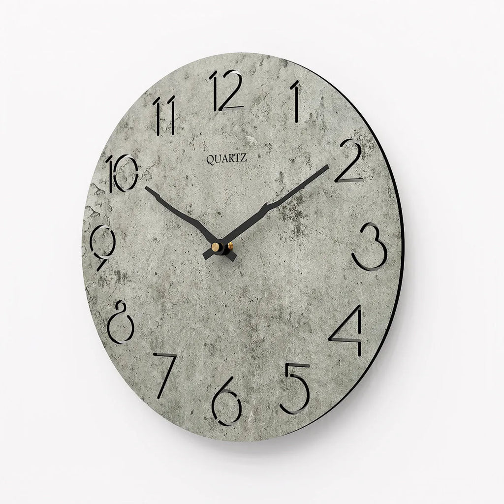 Modern grey European style wall clock with single-sided design for room decoration