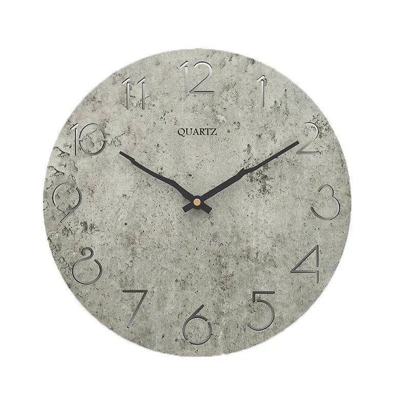 Modern grey European style wall clock with single-sided design for room decoration