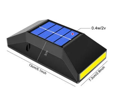 Compact solar-powered wall light with 6LEDs for outdoor staircase or pathway illumination