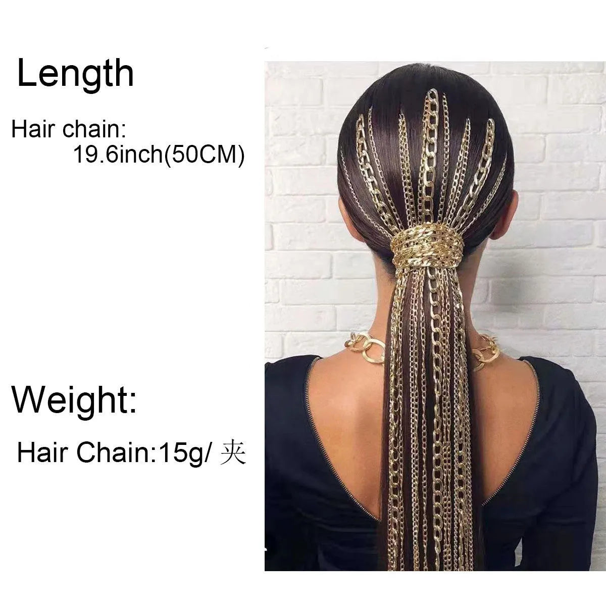 Women's aluminium hair chain with wave tassel design in size 13820A for fashionable hairstyles