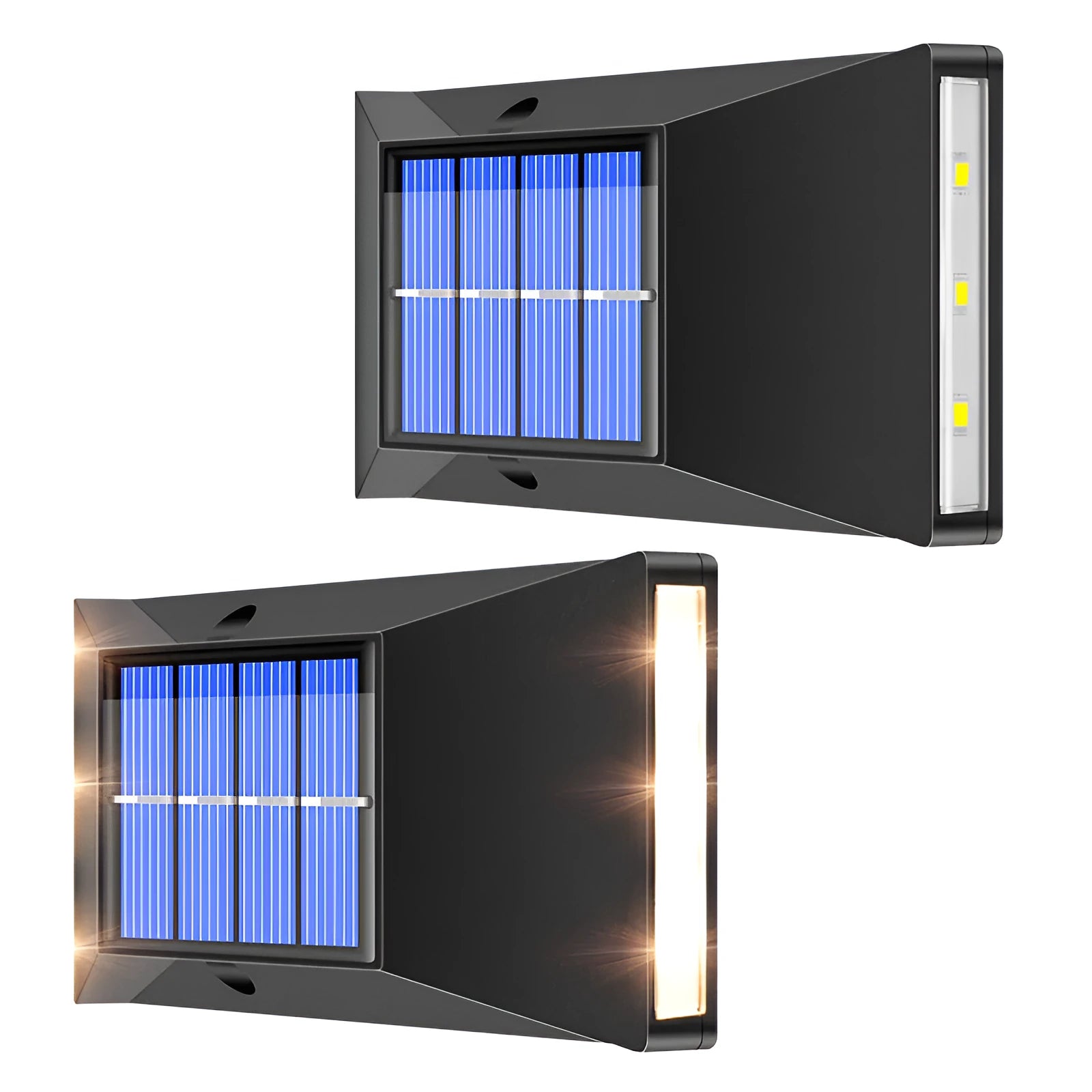 Compact solar-powered wall light with 6LEDs for outdoor staircase or pathway illumination