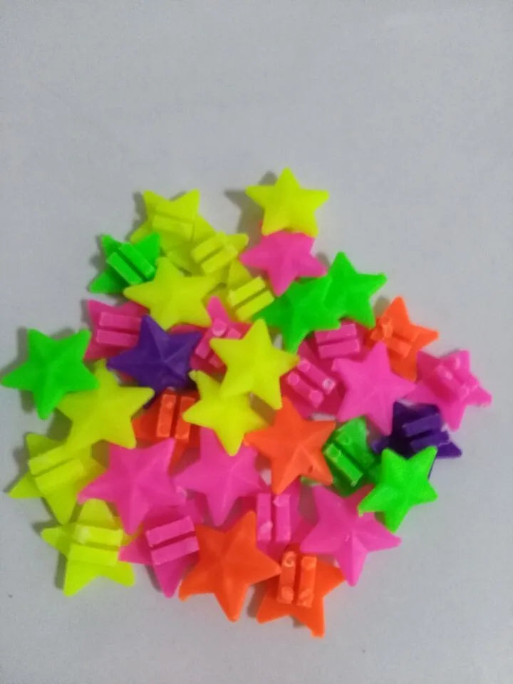 Children's bicycle decoration set with about 35 mixed-colour plastic resin pieces for outdoor cycling use